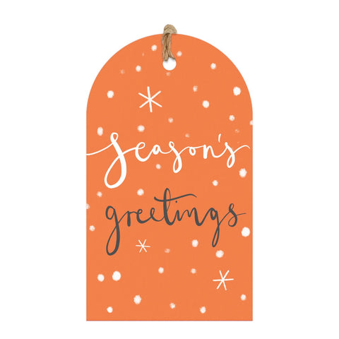 Seasons Greetings Red Christmas Gift Tag