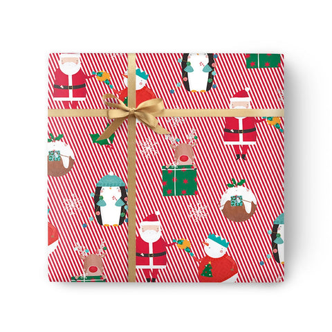 Candystripe Characters Wrapping Paper