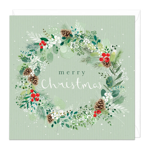 Floral Wreath Christmas Card